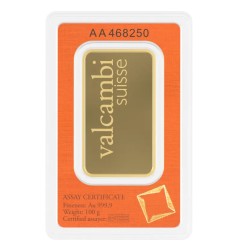 100g Lingot d'Or | Valcambi | Frappé