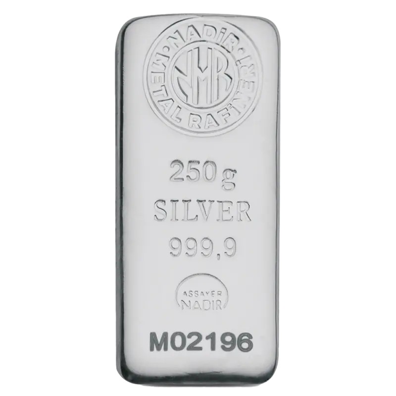 250g Lingot d'Argent | Nadir Metal Rafineri